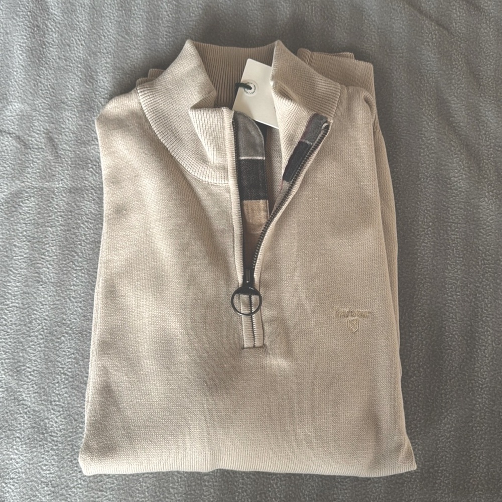 Barbour cotton half-zip NWT